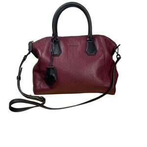 Michael Kors Campbell Large Burgundy Merlot Satchel Leather Shoulder Bag